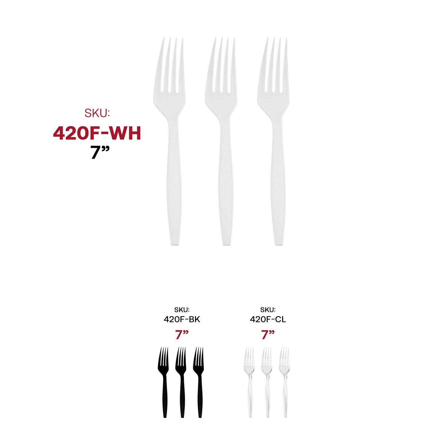 White Plastic Disposable Forks (1000 Forks)