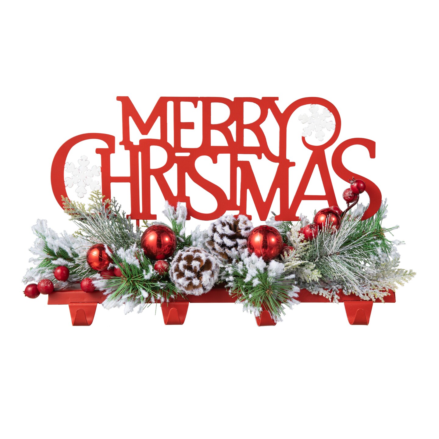 Set of 2 14.5&#x27;&#x27;L Christmas Metal MERRY CHRISTMAS Stocking Holder