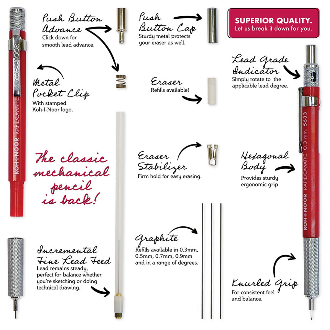 Koh-I-Noor&#xAE; Rapidomatic&#xAE; Mechanical Pencils