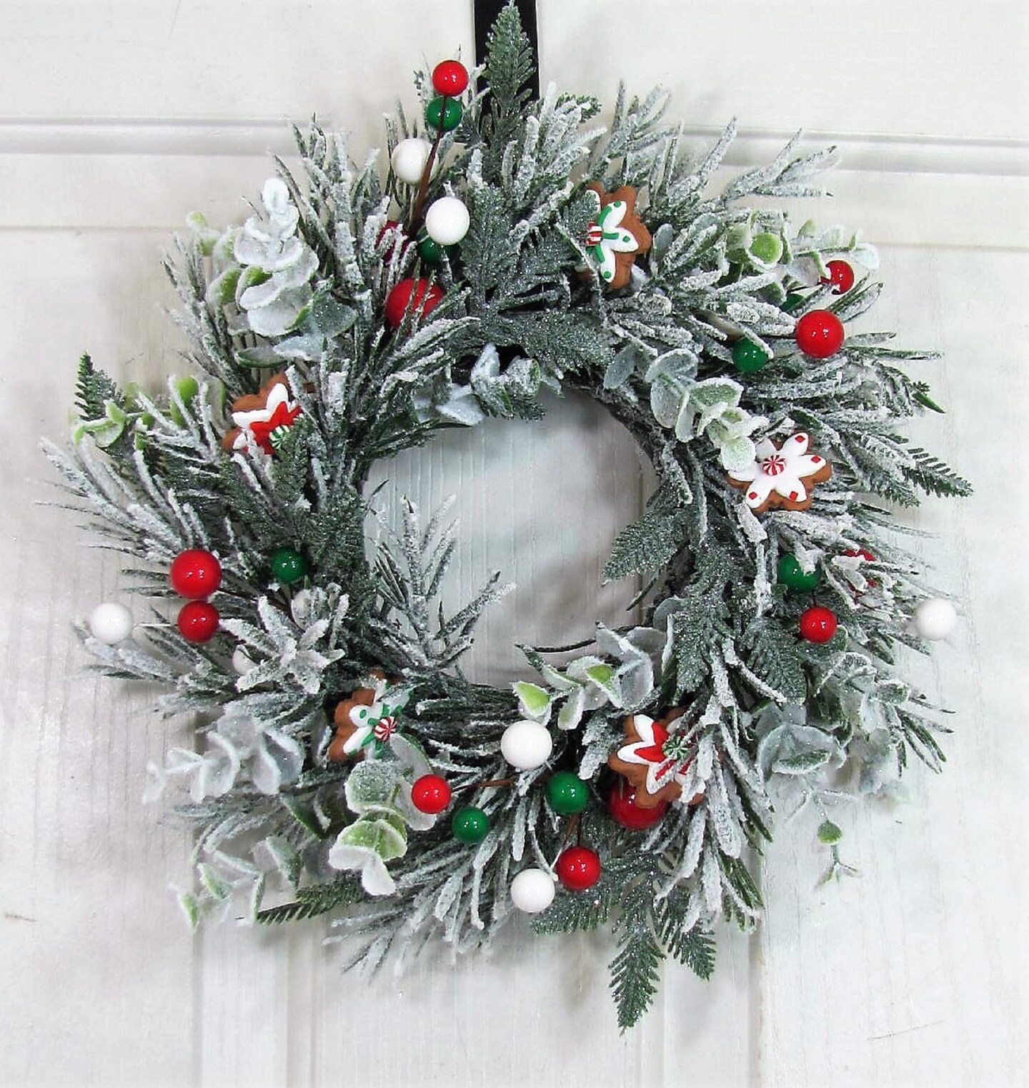 Christmas Cookie and Eucalyptus Pine Wreath or Candle Ring - Small