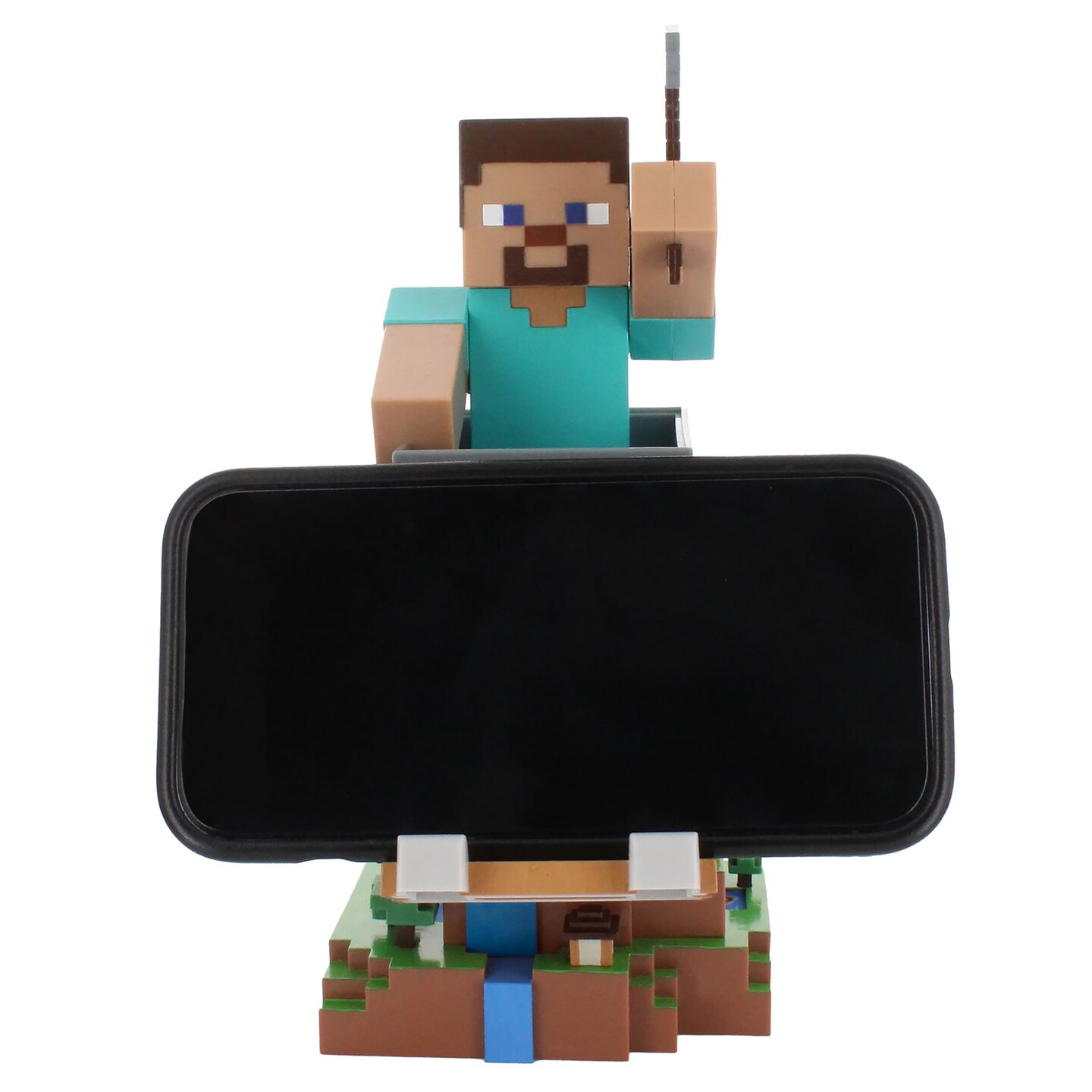 Exquisite Gaming: Minecraft: Steve - Cable Guys Original Controller &#x26; Phone Holder, Collectible Device &#x26; Gaming Stand, Officially Licensed Figure