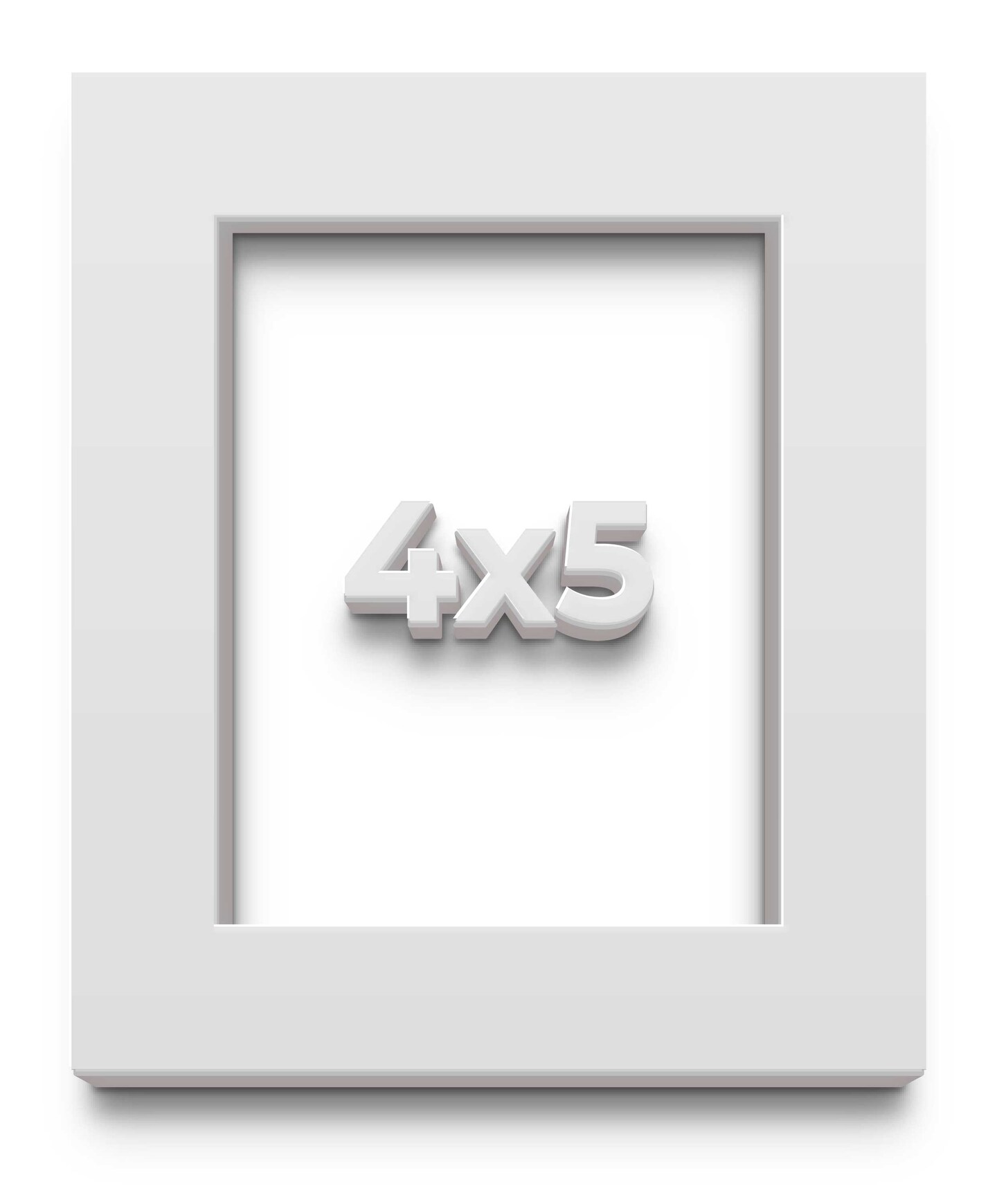 Photo Size Slim Profile White Frame - UV Acrylic, Foam Board Backing, Hanging Hardware