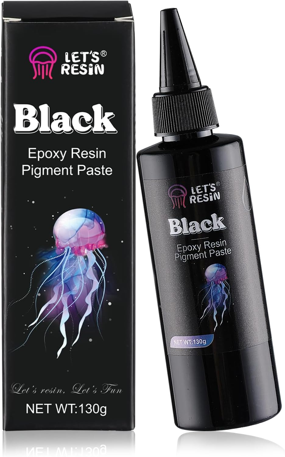 LET&#x27;S RESIN Black Epoxy Resin Pigment Paste,100ml High Concentrated Epoxy Resin Color Pigment for Resin Art, Opaque Resin Dye for Resin Painting, River Table, Resin Jewelry Making, Coaster