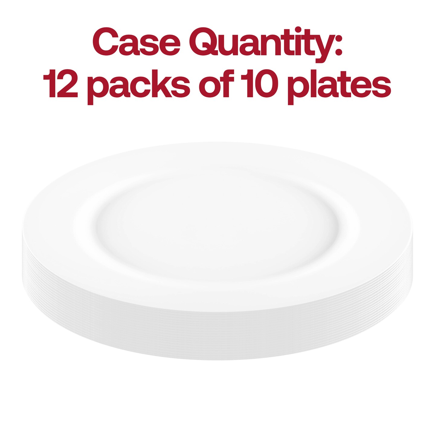 Matte Milk White Round Disposable Plastic Dinner Plates - 10&#x22; (120 Plates)