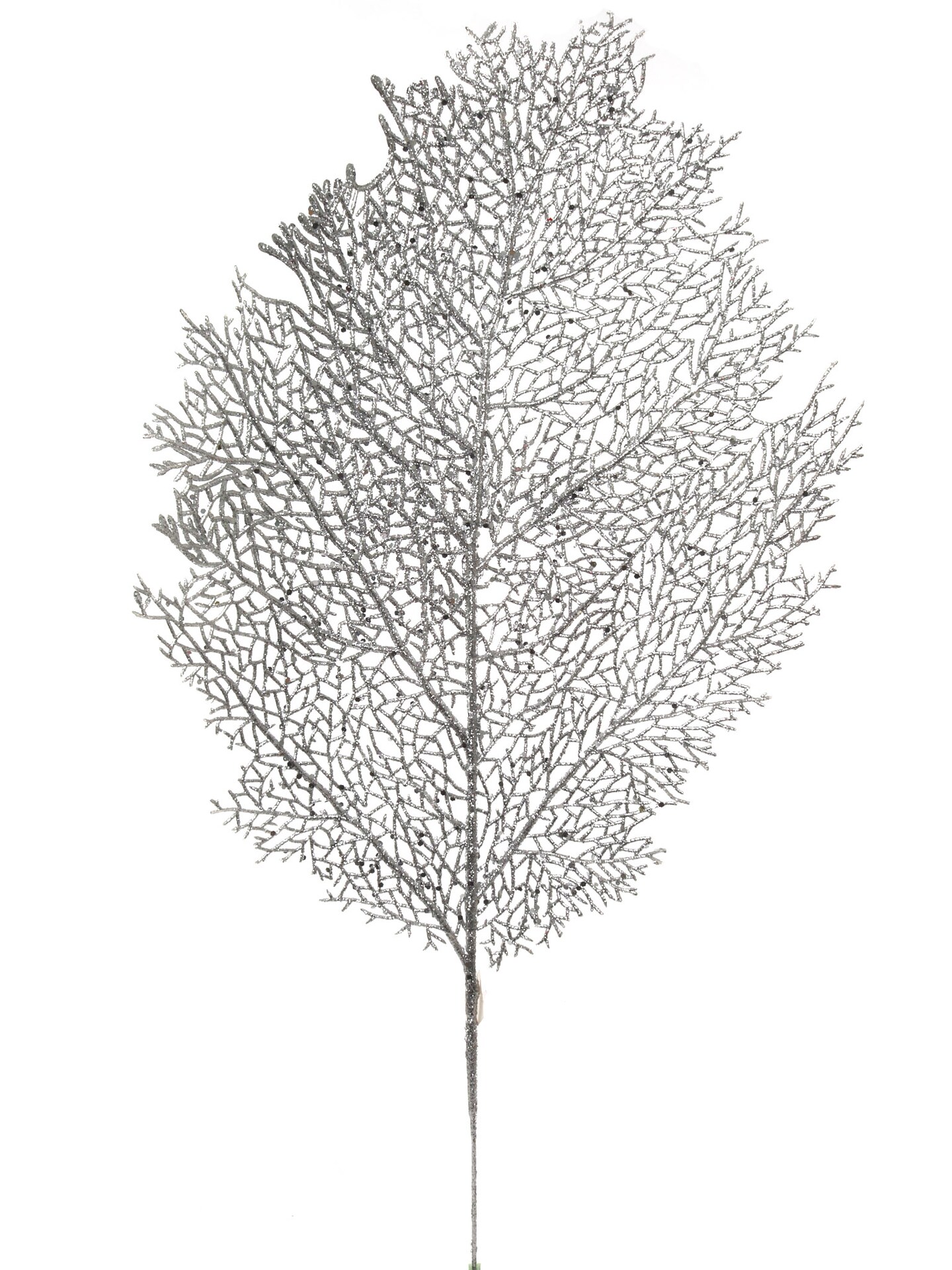 25-Inch Silver Glitter Mesh Leaf, 12 Pieces Christmas Accent, Perfect for Trees, Wreaths, Garland Displays