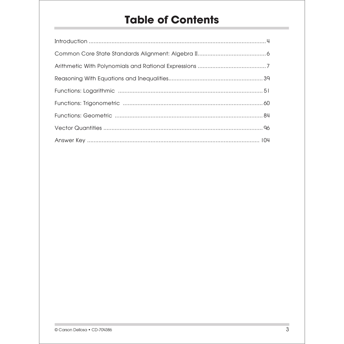 Carson Dellosa The 100+ Series: Algebra 2 Workbook, Trigonometry, Algebraic Functions, Quadratic Equation Practice, Factoring Polynomials, Math Workbooks for Classroom or Homeschool Curriculum