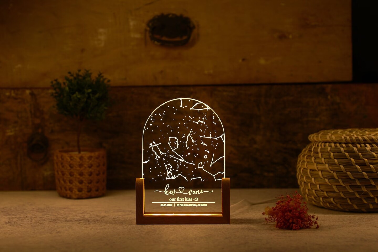 Valentines Day Gifts - Custom Couples Gift - Personalized Star Map Night Light - Engagement Gift for Him and Her - Valentine Gift for Couple