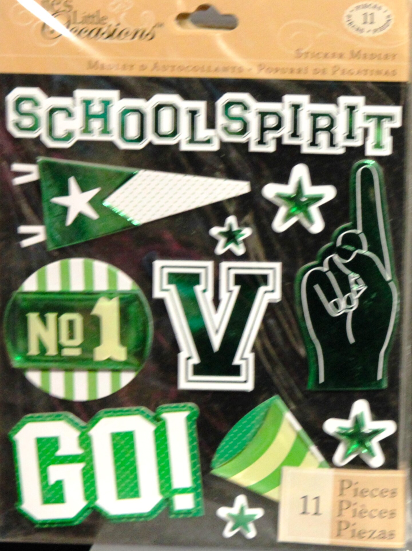 K &#x26; Company Life&#x27;s Little Occasions Green School Spirit Dimensional Sticker Medley