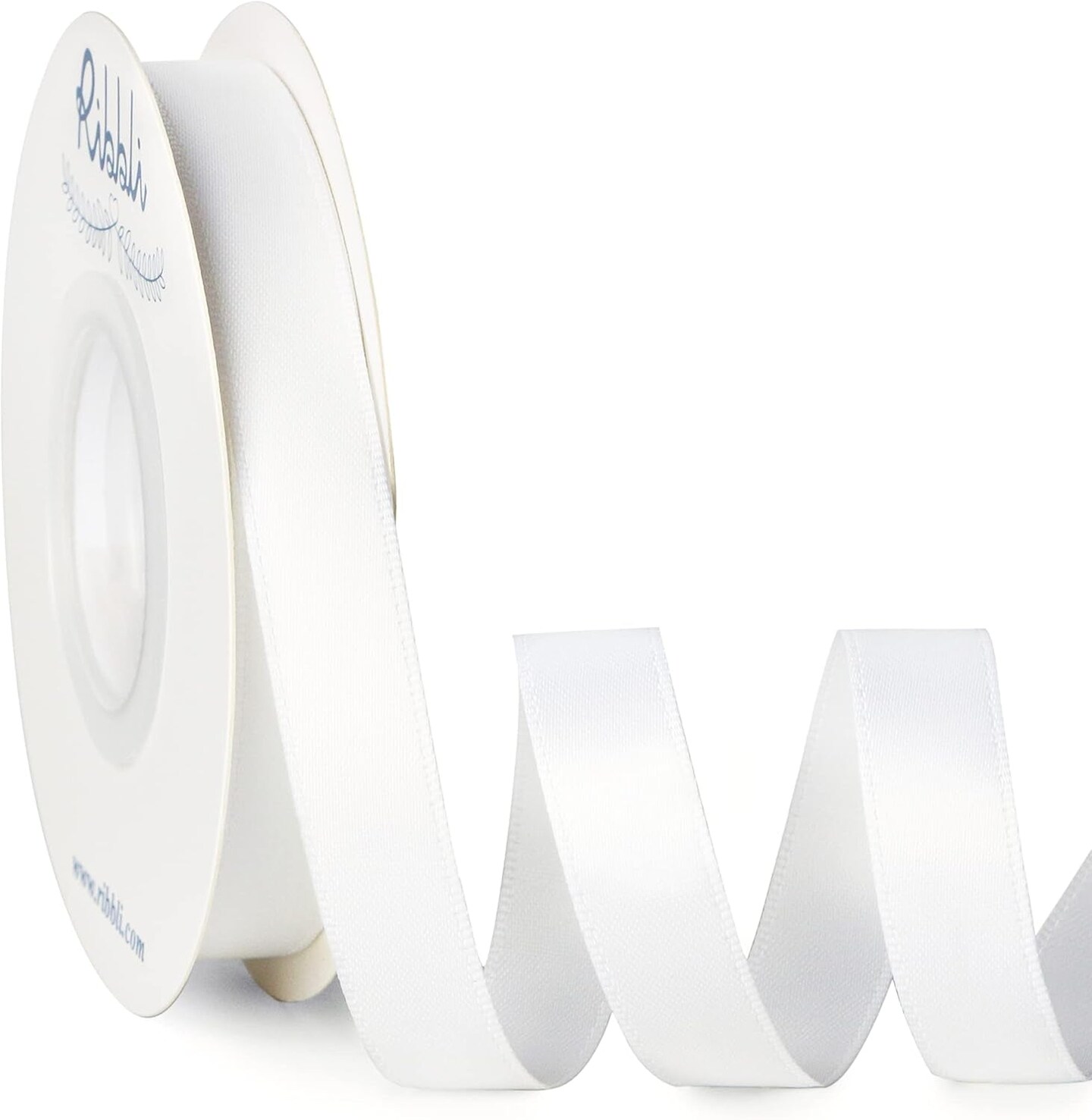 Double Faced White Satin Ribbon,1/2&#x201D; X Continuous 25 Yards,Use for Bows Bouquet,Gift Wrapping,Floral Arrangement