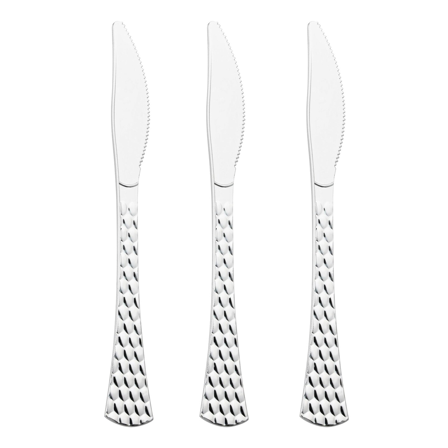 Shiny Silver Glamour Cutlery Disposable Plastic Knives (600 Knives)