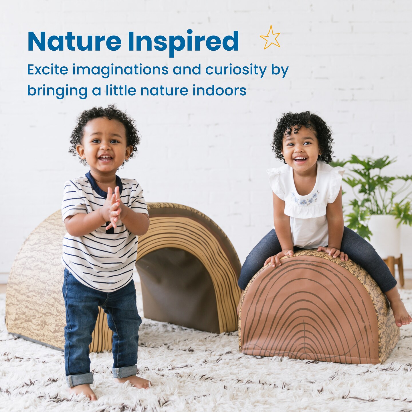 Tree Tunnel&#xA0;and Climber Playset, Climbing Foam Structure for Kids, 2-Piece