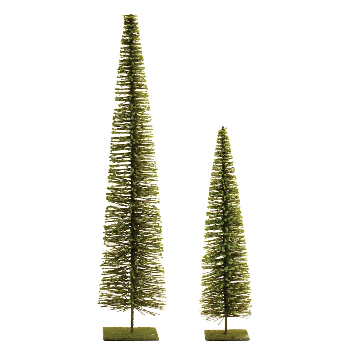 Melrose Glittered Bottle Brush Tree Christmas Tabletop Decorations - 23" - Set of 2
