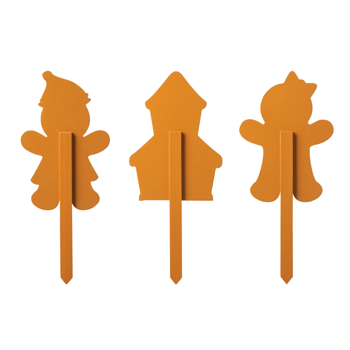 Set of 3 Wooden Gingerbread Man Yard Stake