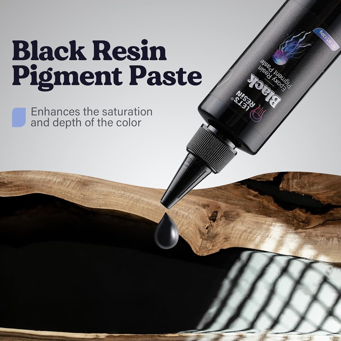 LET&#x27;S RESIN Black Epoxy Resin Pigment Paste,100ml High Concentrated Epoxy Resin Color Pigment for Resin Art, Opaque Resin Dye for Resin Painting, River Table, Resin Jewelry Making, Coaster