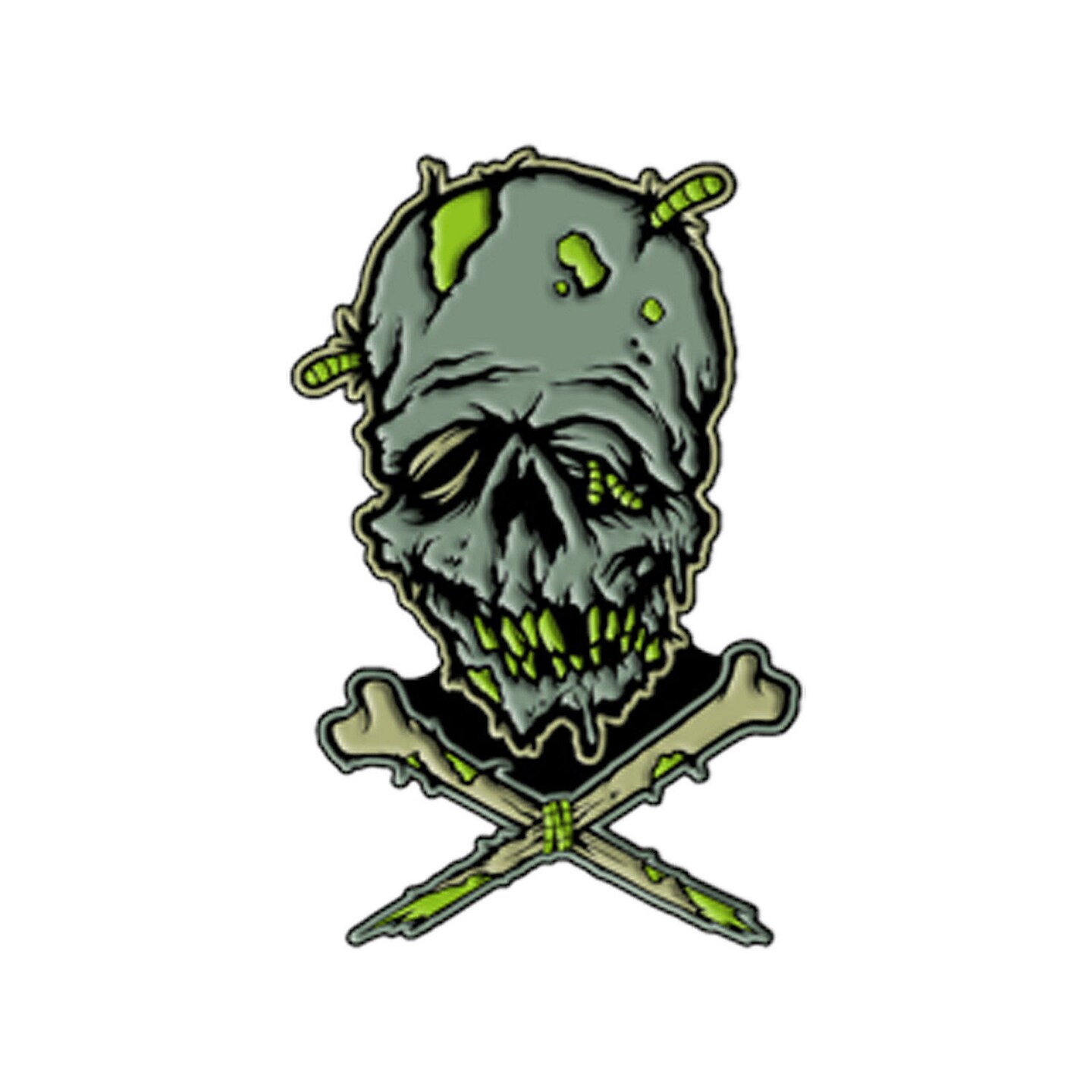 Toxictoons Zombie Kook Face Full Color Enamel Pin 1 1/2&#x22;