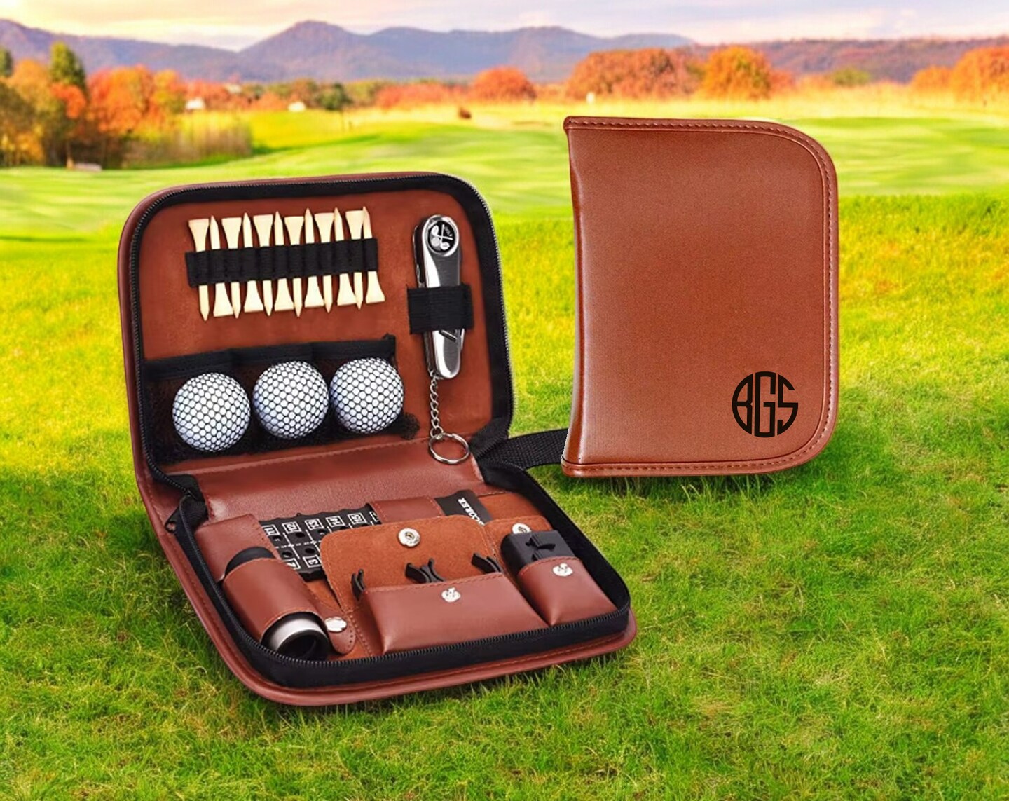 Personalized Leather Golf Tool Kit Set for Men and Women - Gift