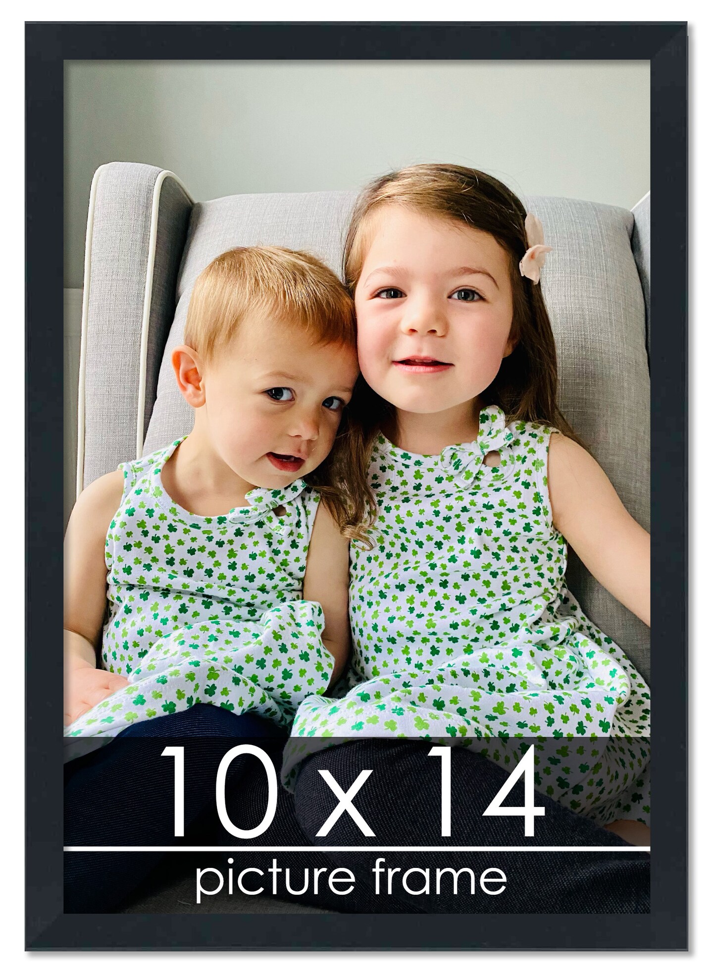 Photo Size Slim Profile Black Frame - UV Acrylic, Foam Board Backing, Hanging Hardware