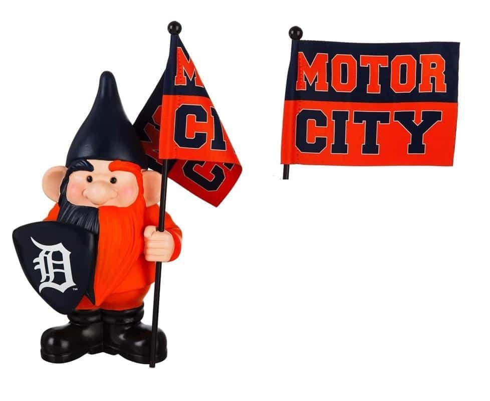 Detroit Tigers Gnome with Flag Motor City