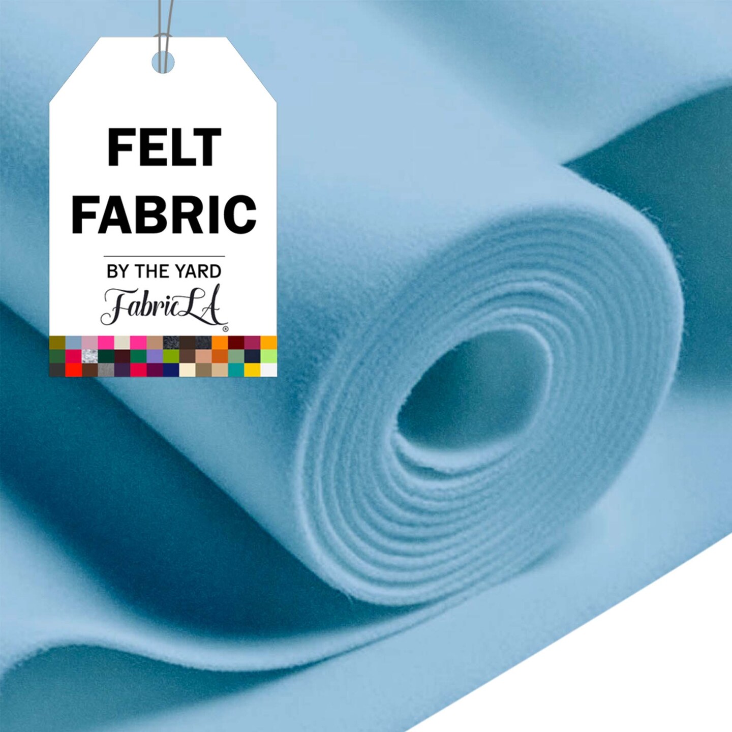 FabricLA Acrylic Felt Fabric - 72&#x22; Inch Wide 1.6mm Thick Felt by The Yard - Use Soft Felt Sheets for Sewing, Cushion, and Padding, DIY Arts &#x26; Crafts (6 Yards, Baby Blue)