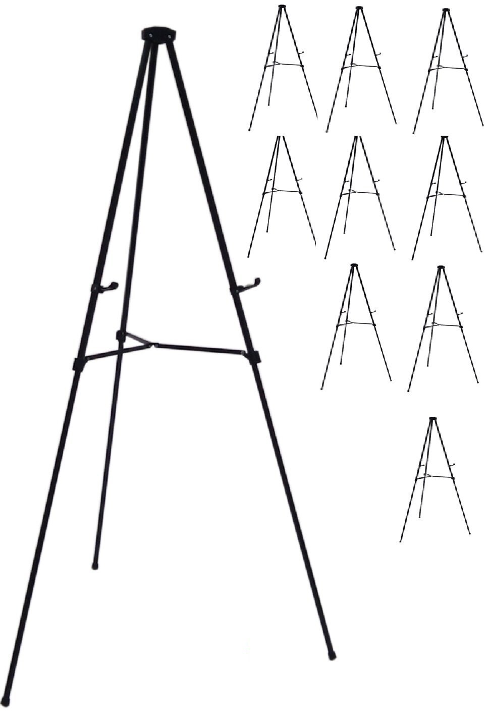 Audio-Visual Direct Lightweight Aluminum Telescoping Display Easel, 70 Inches, Black