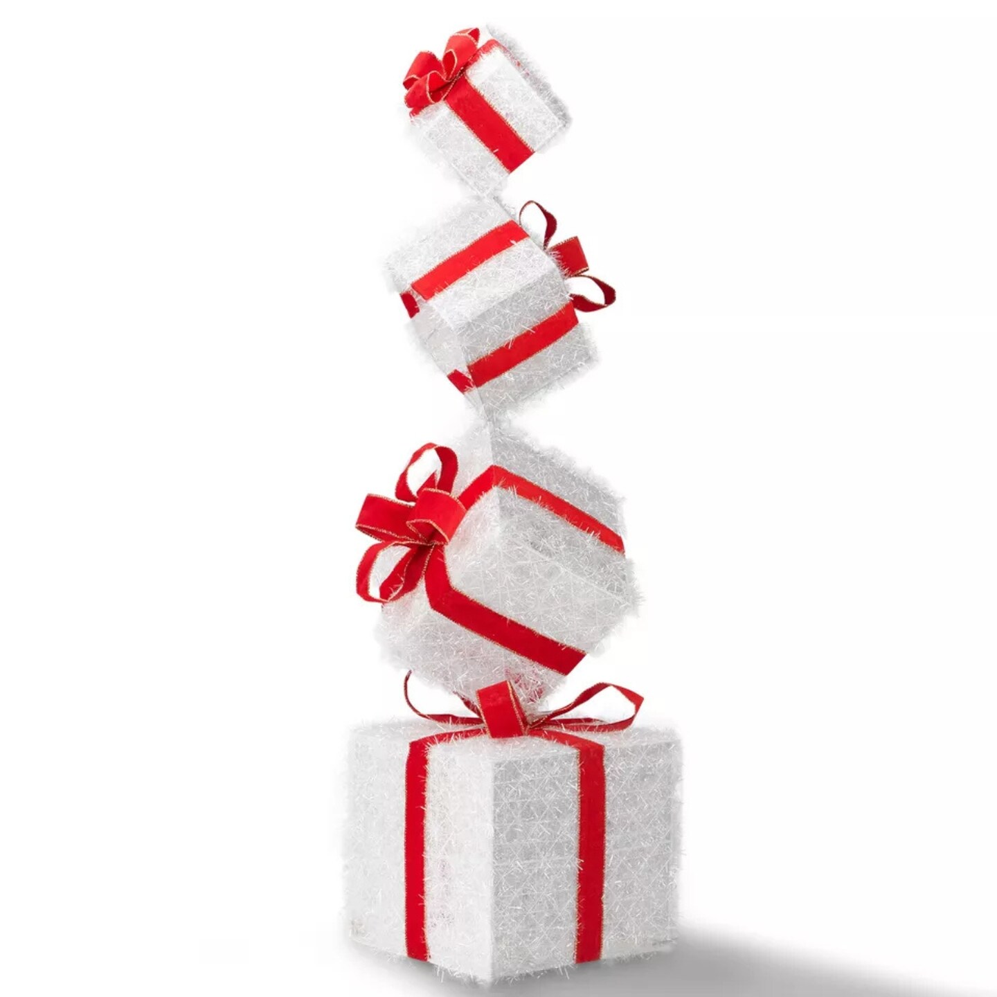 Kitcheniva Christmas Lighted Gift Boxes Yard Decor 4 Pcs White