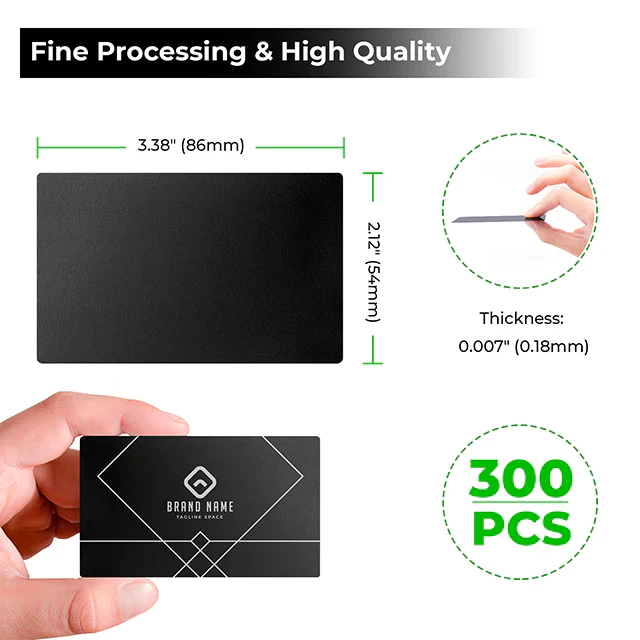 Frosted Black Metal Business Cards 300pcs