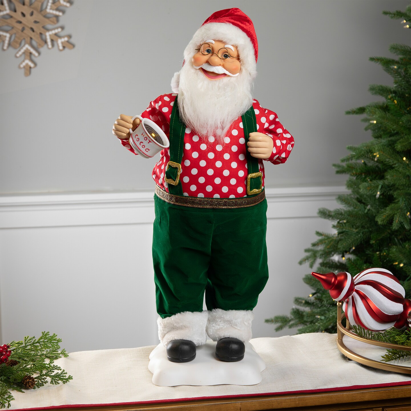 Northlight 24" Animated and Musical Santa Claus with Hot Cocoa Christmas Figure