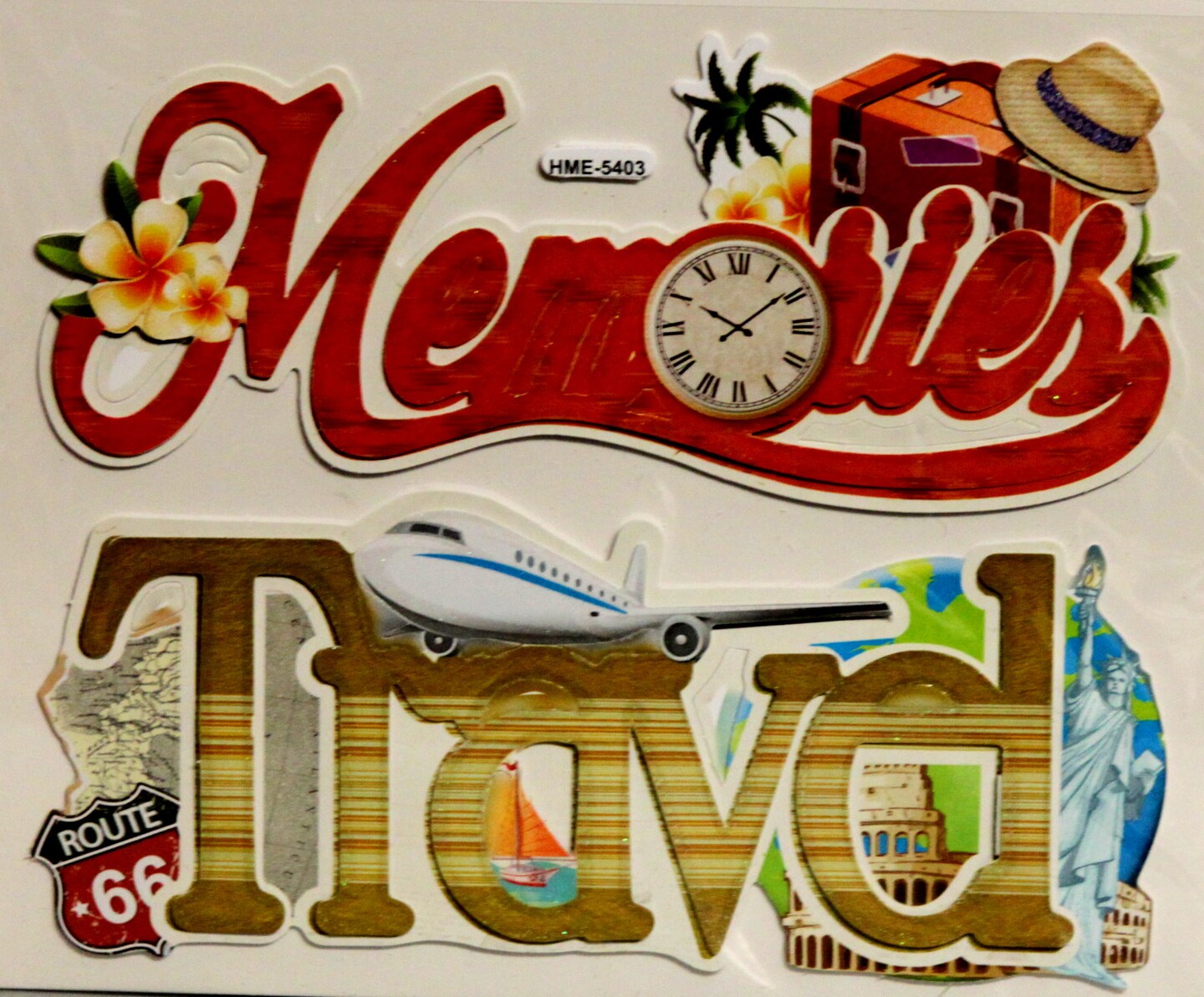 Designer Memories &#x26; Travel Dimensional Title Stickers