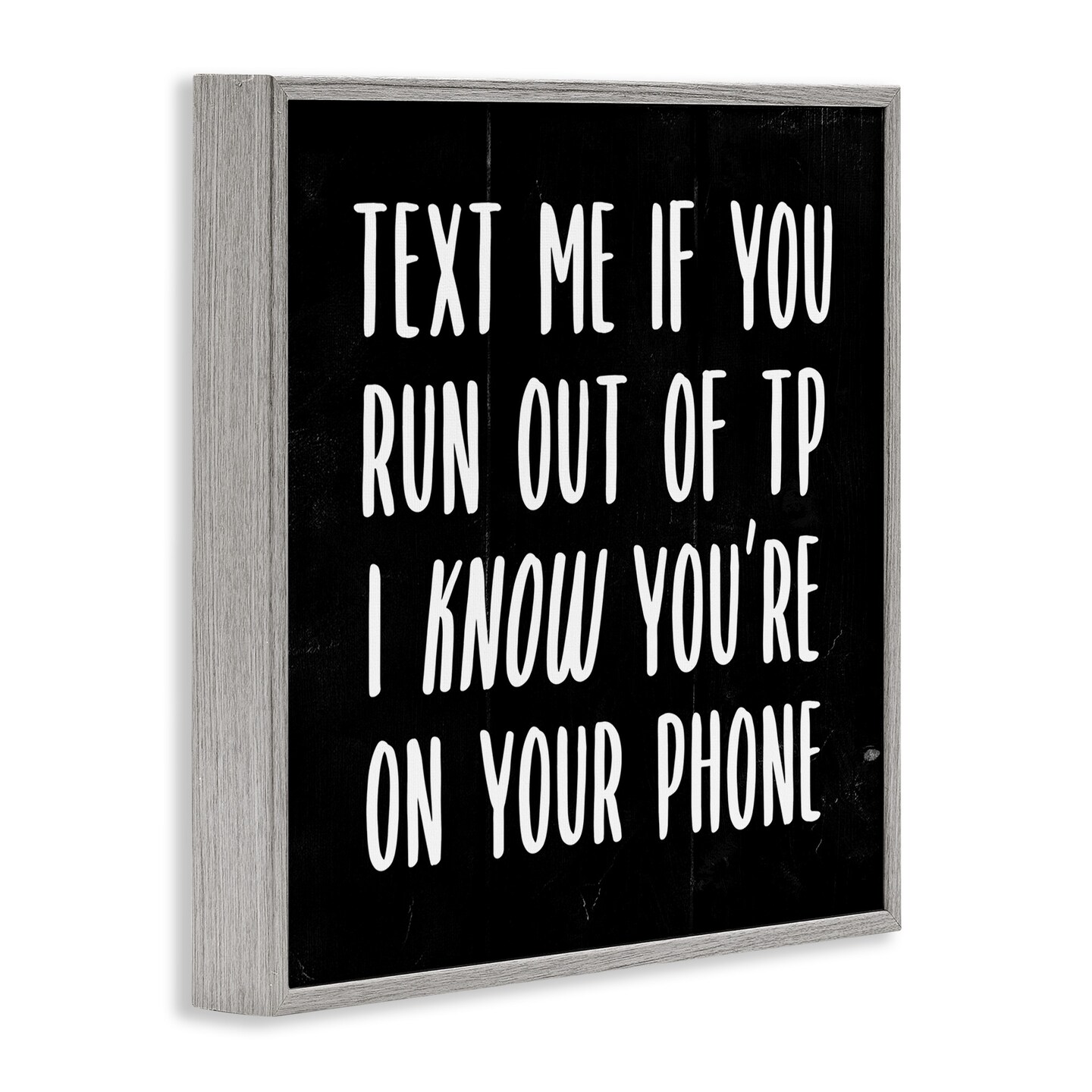 Stupell Industries Text Me For TP Funny Bathroom Framed Giclee Art