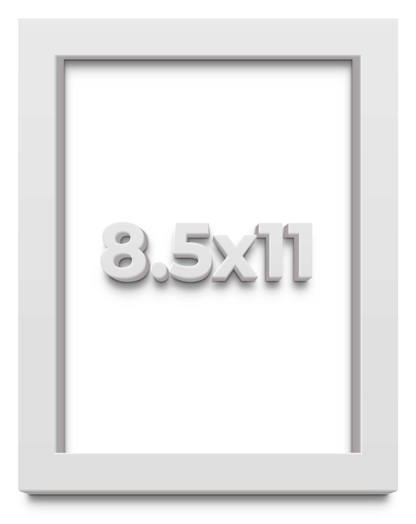 Photo Size Slim Profile White Frame - UV Acrylic, Foam Board Backing, Hanging Hardware