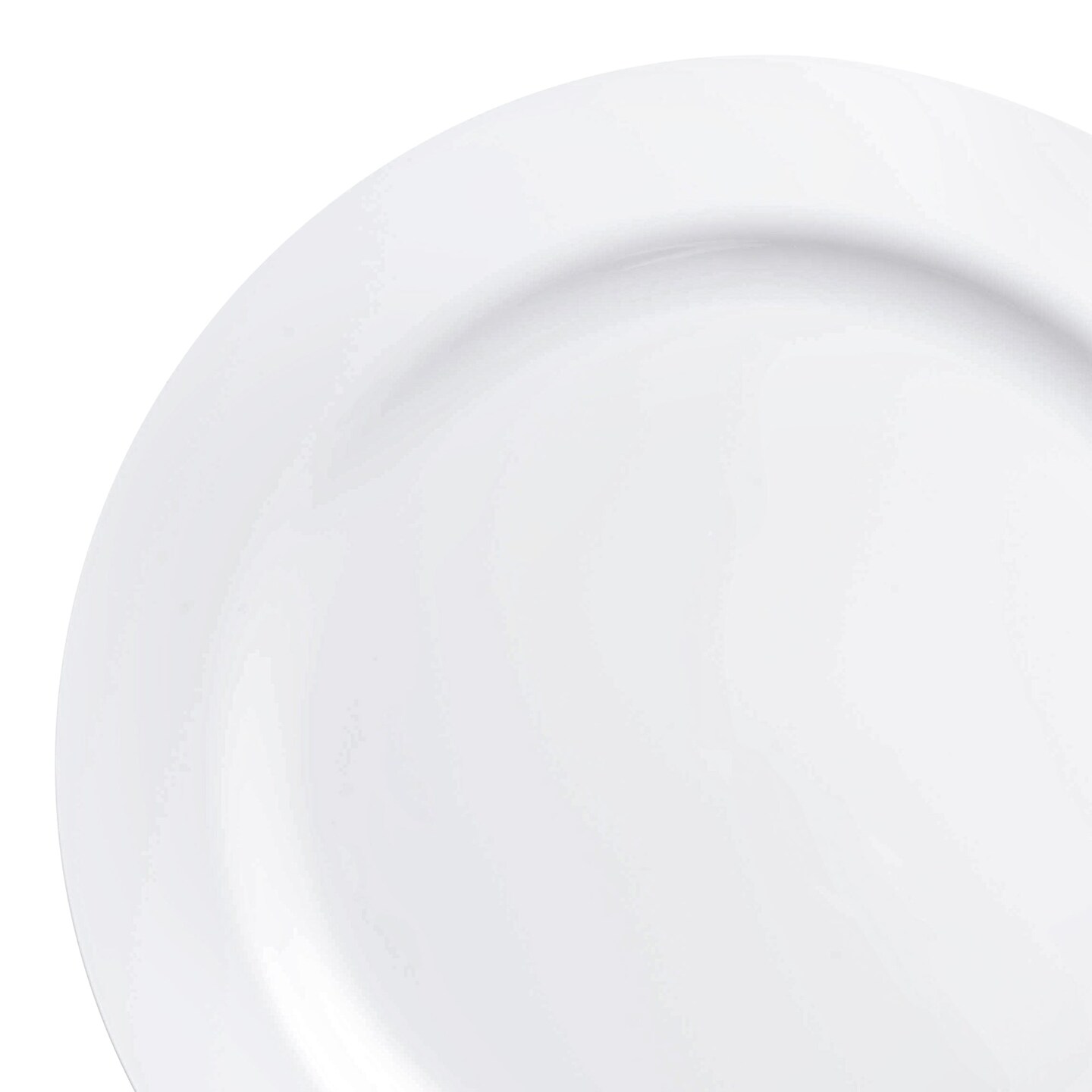 Solid White Economy Round Disposable Plastic Buffet Plates - 9&#x22; (120 Plates)