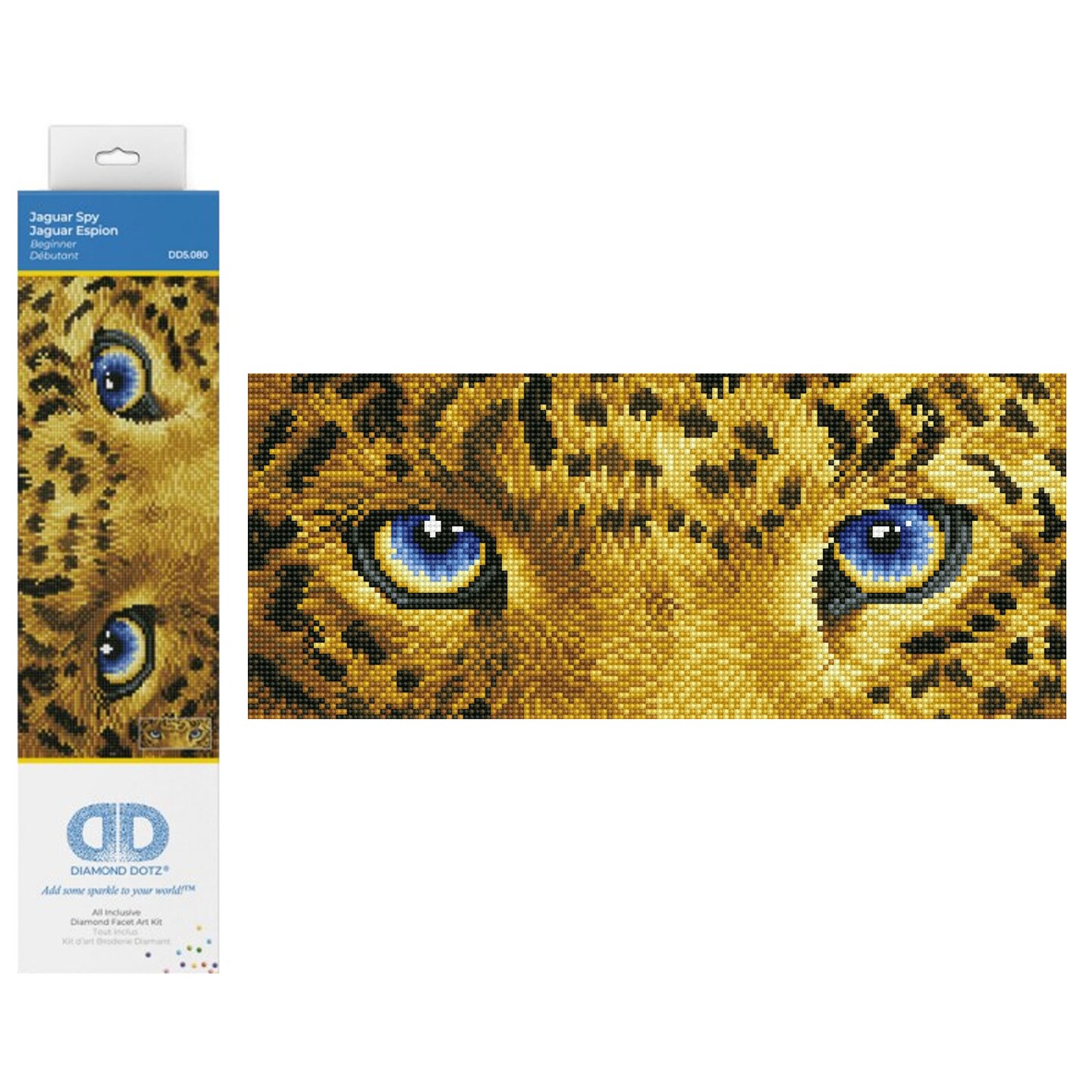 Diamond Dotz Jaguar Spy Eyes Diamond Painting Kits for Adults - Diamond Art Kits a Relaxing Creative Craft Kit with Dotz Gems 7.1x16.5