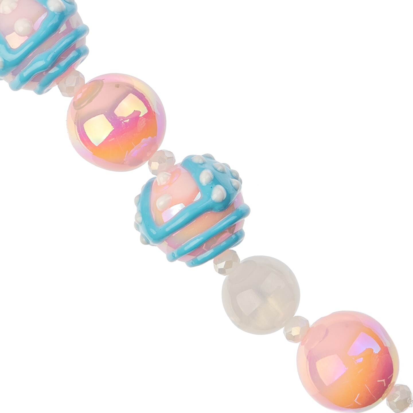 John Bead Super Cute Blue &#x26; Purple Acrylic 5&#x22; Bead Strand