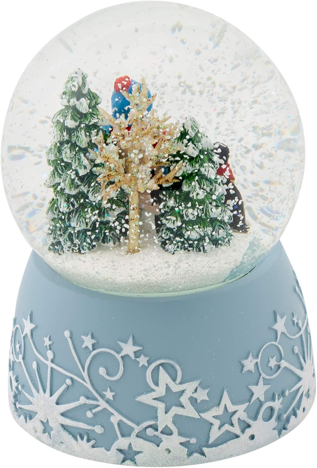 Ice Skating Child With Hot Drink 6 Inch Musical Glitter Globe Playing The Tune Jingle Bells