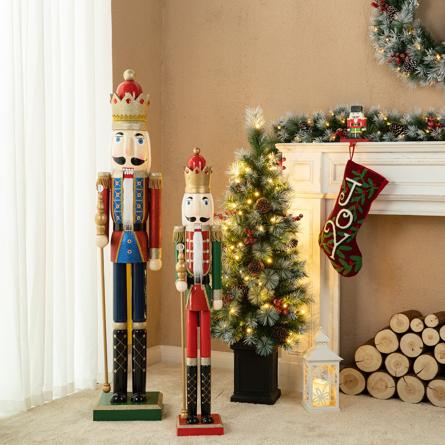 42&#x22;H Wooden Christmas King/Soldier Nutcracker Porch Decor
