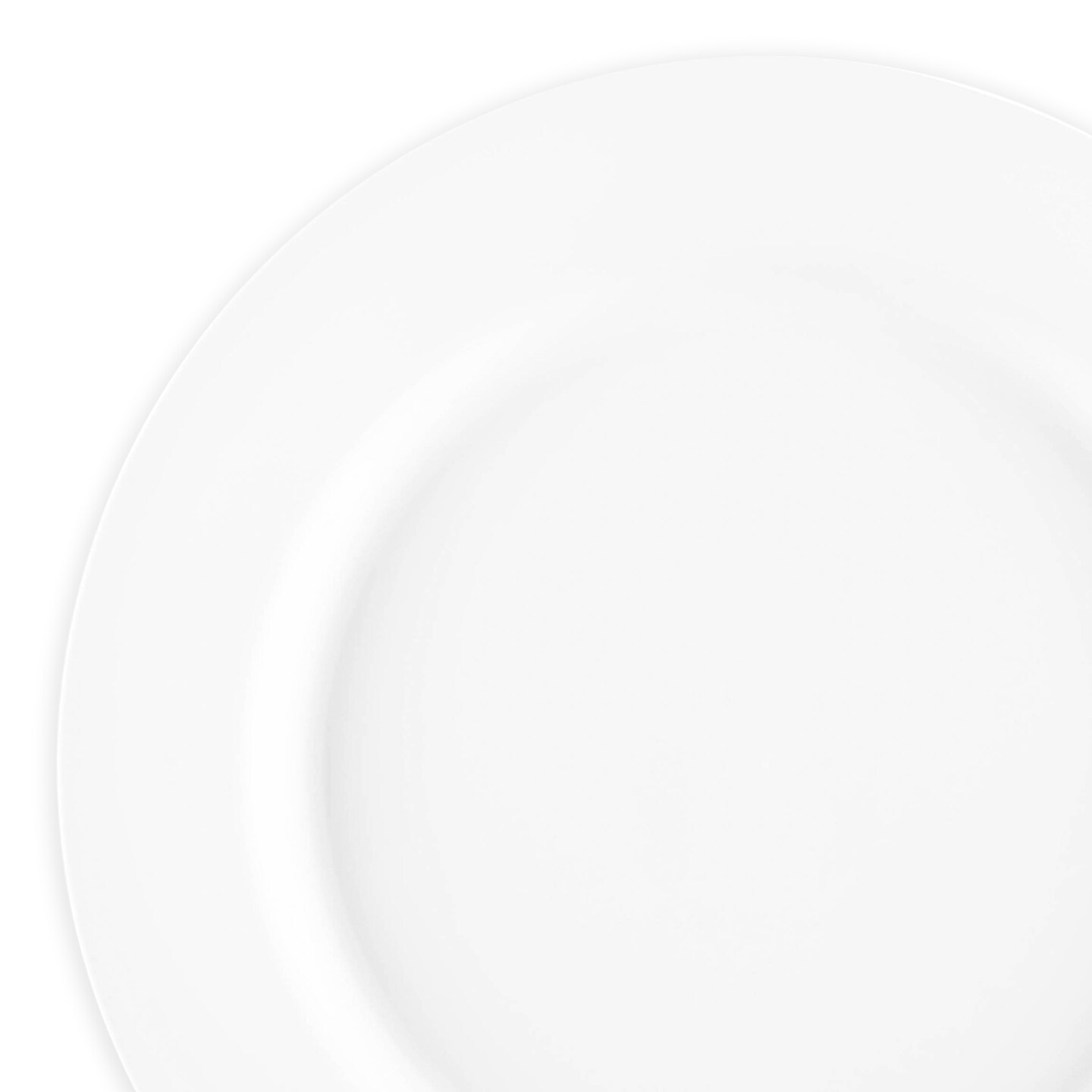 Matte Milk White Round Disposable Plastic Dinner Plates - 10&#x22; (120 Plates)