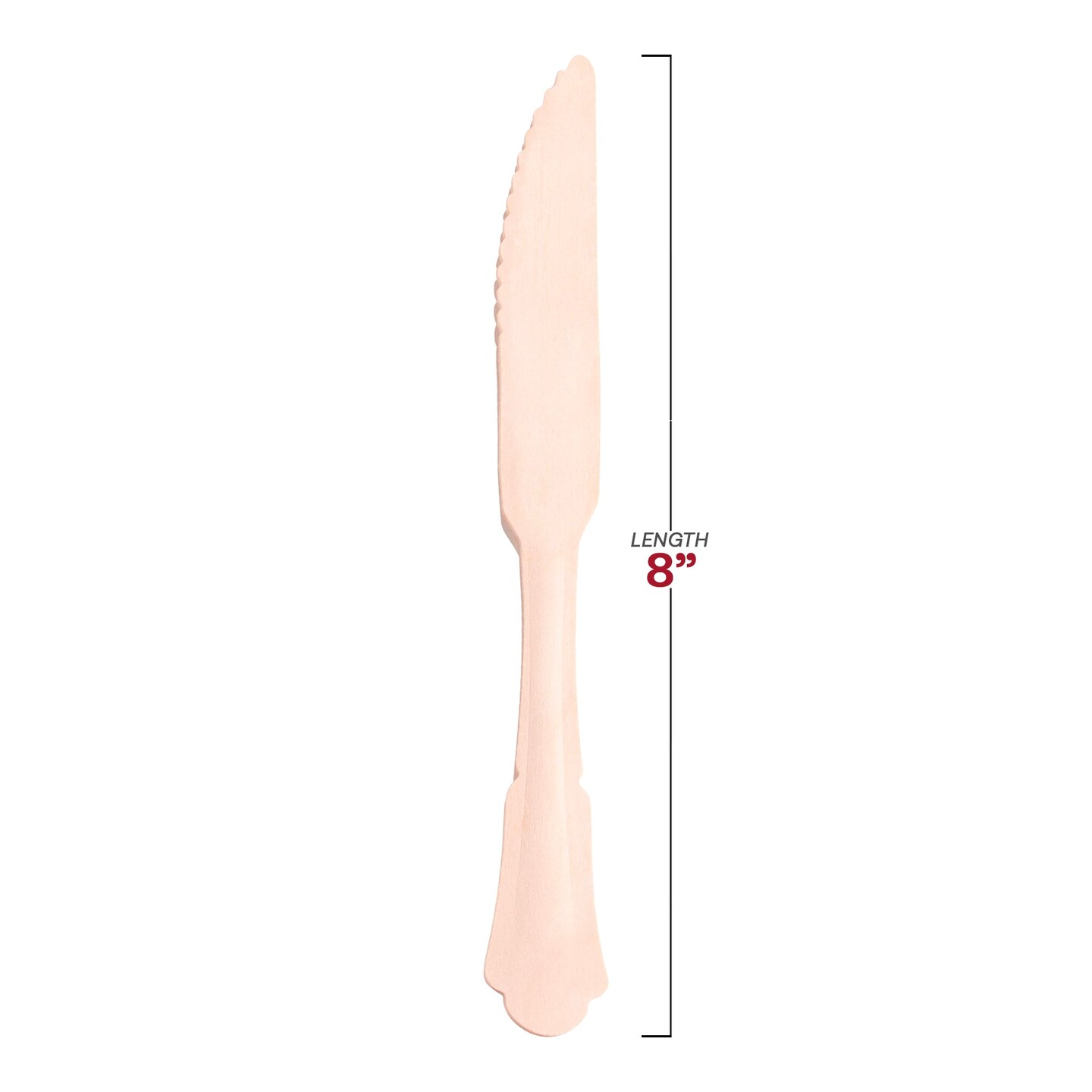 Silhouette Birch Wood Eco Friendly Disposable Dinner Knives (600 Knives)