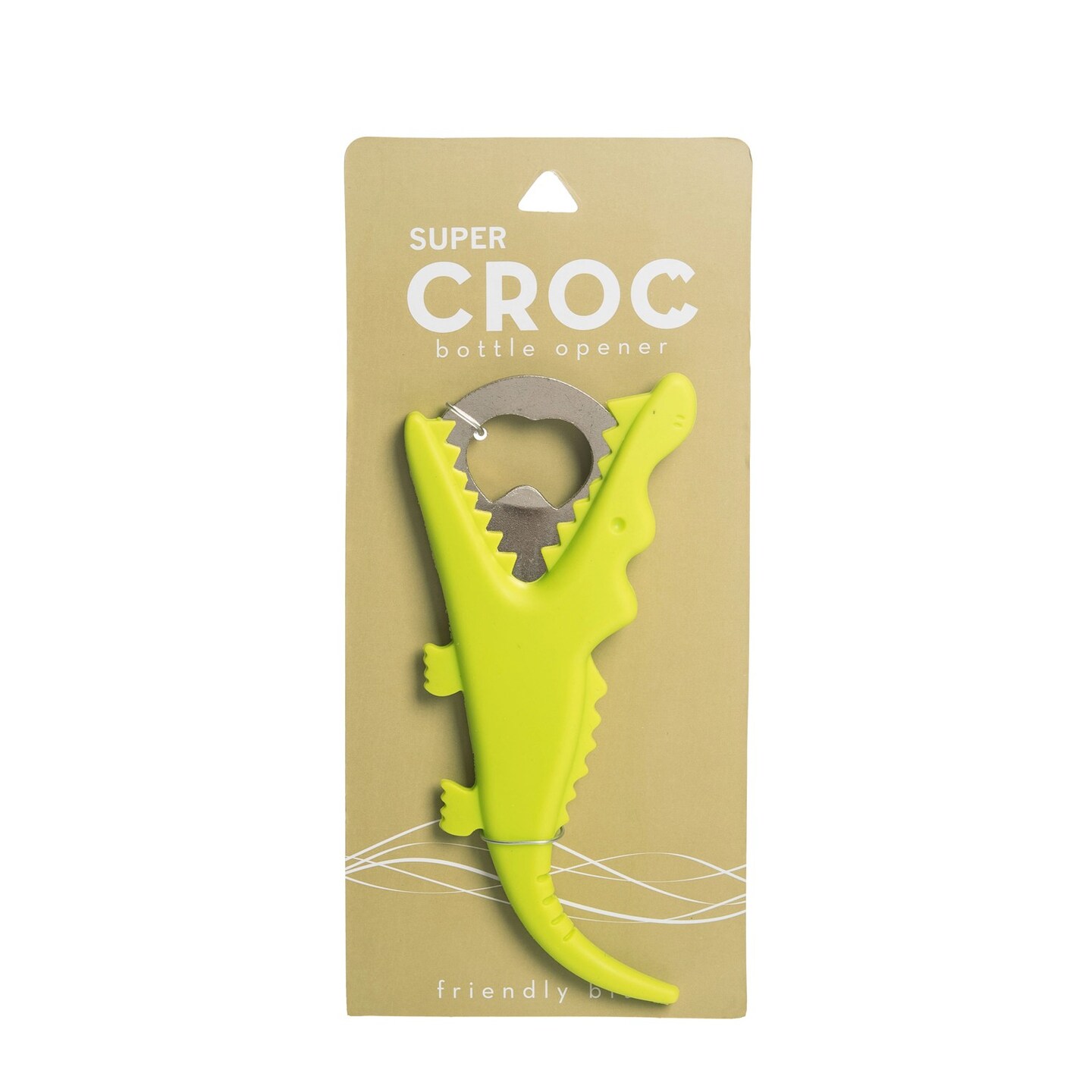 6&#x22; SILICONE GREEN GATOR BOTTLE OPENER