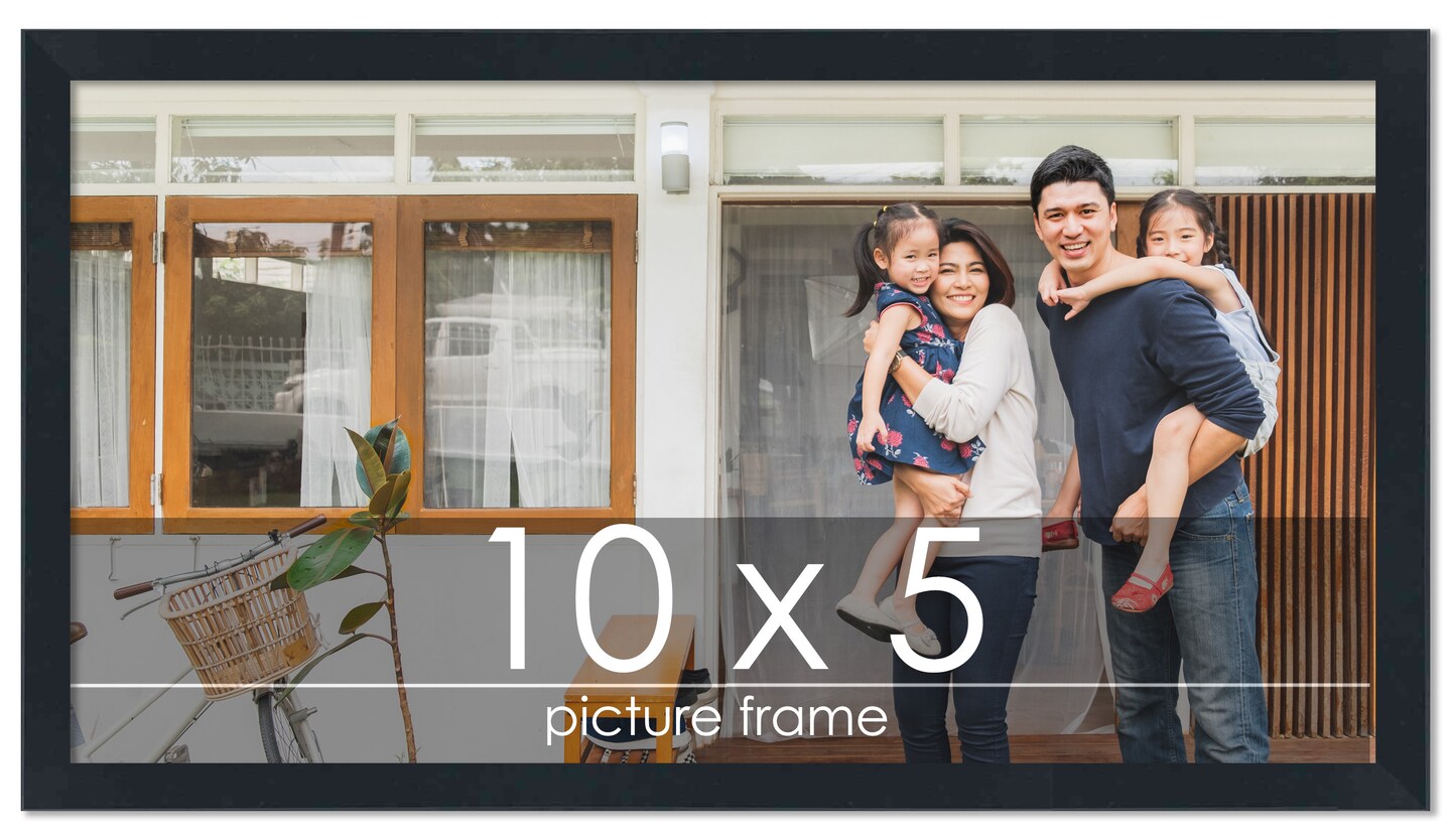 Panoramic Slim Profile Black Picture Frame - UV Acrylic, Foam Board Backing, Hanging Hardware