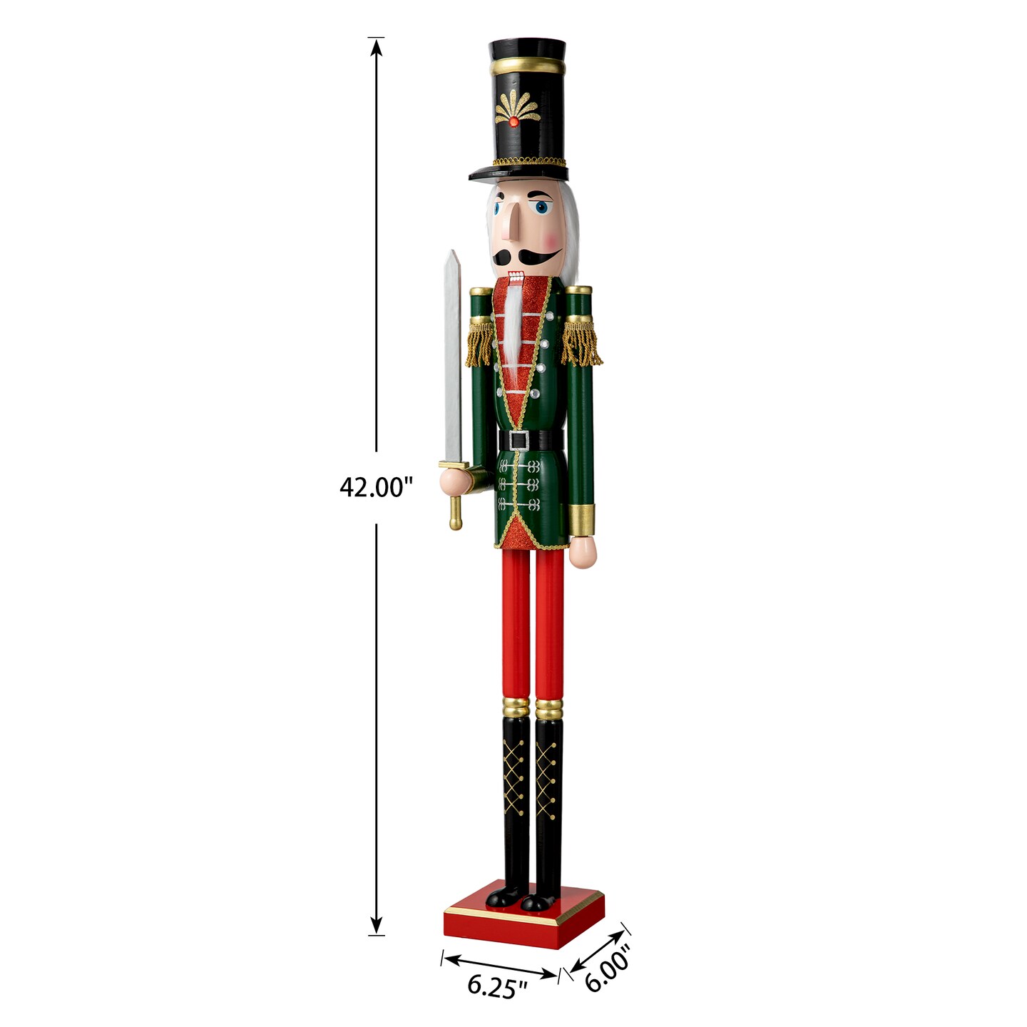 42&#x22;H Wooden Christmas King/Soldier Nutcracker