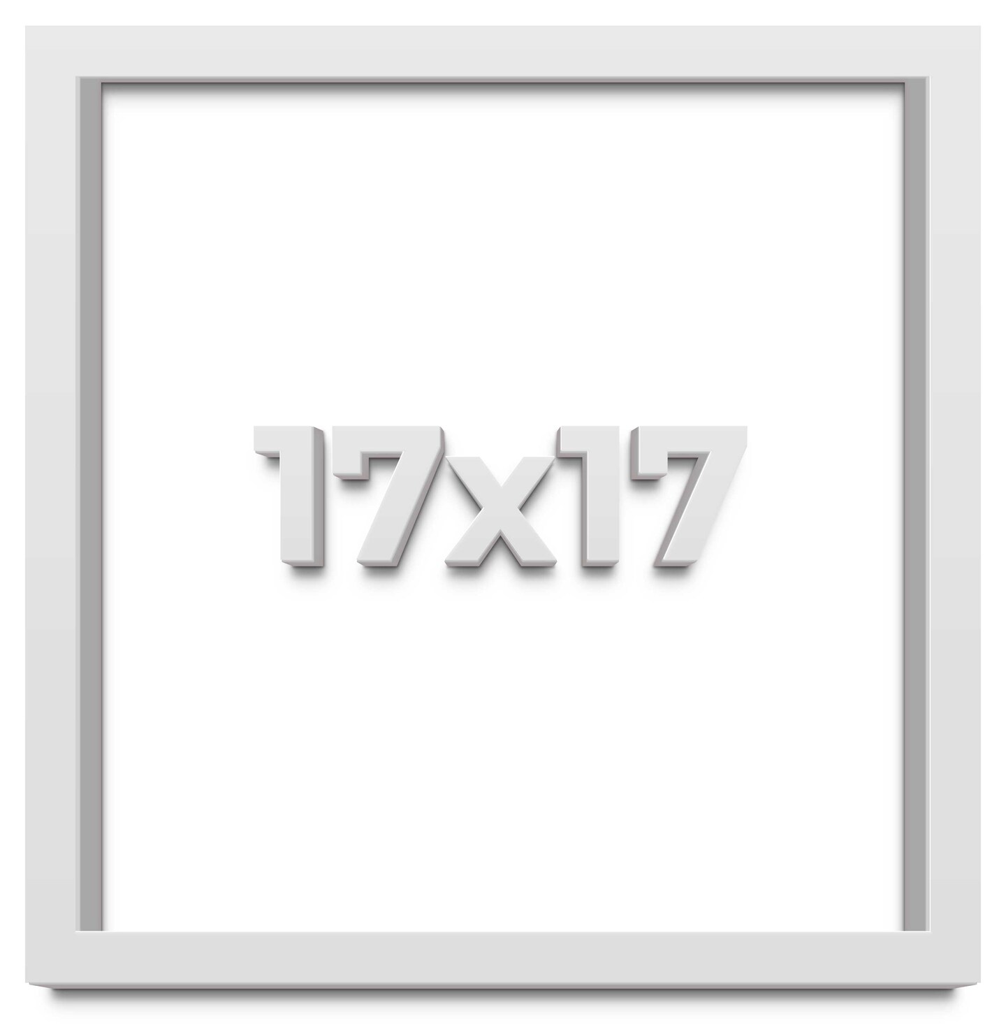 Square Slim Profile White Picture Frame - UV Acrylic, Foam Board Backing, Hanging Hardware