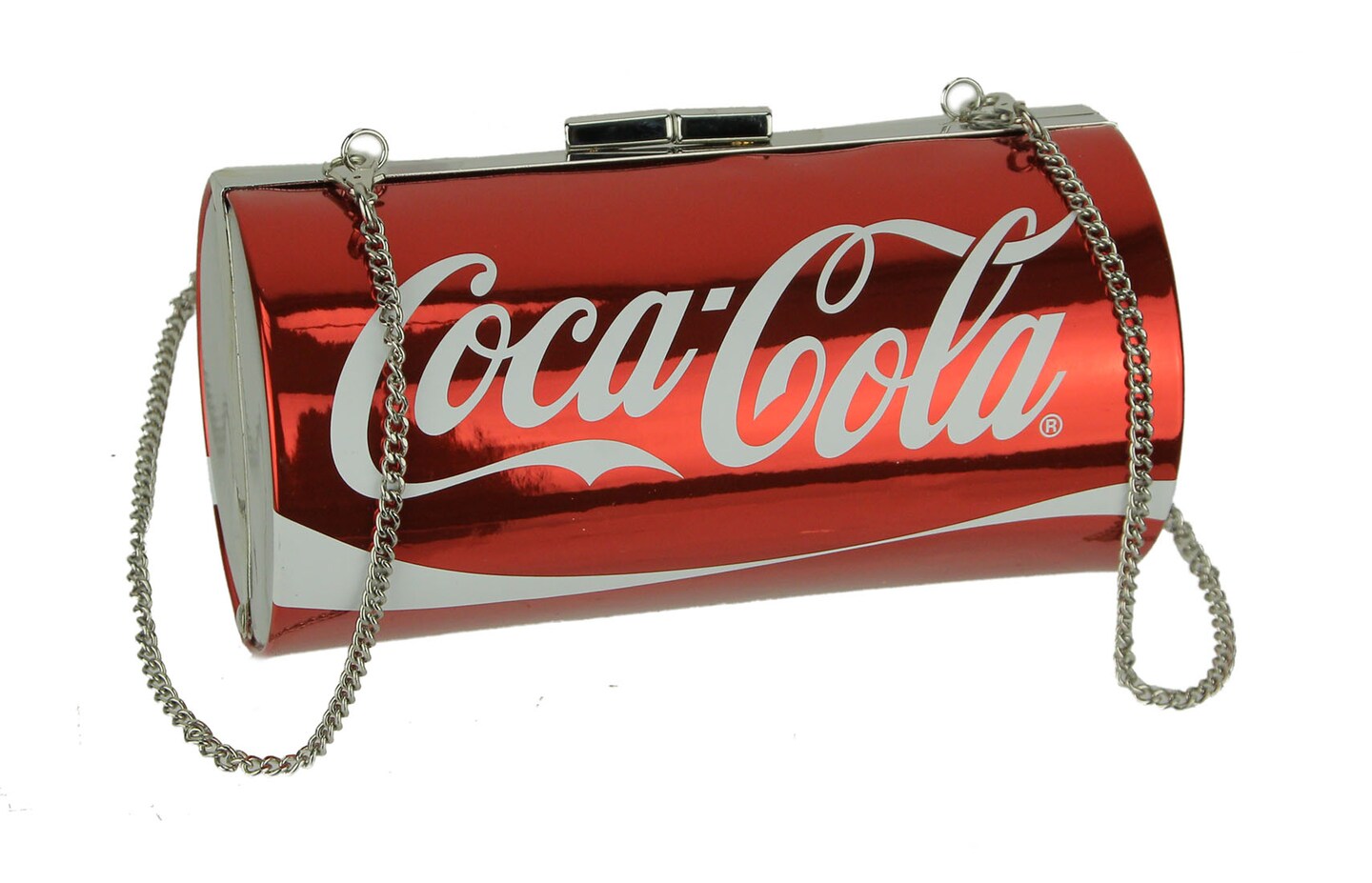 Red Coca-Cola Classic Can Barrel Bag with Removable Strap