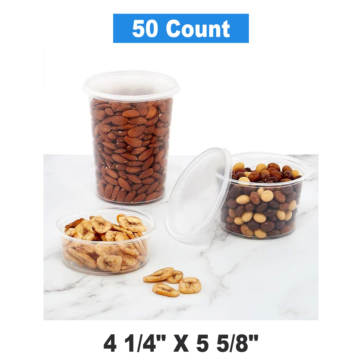 Round Polypropylene Food Container 4.25&#x22; x 5.63&#x22;