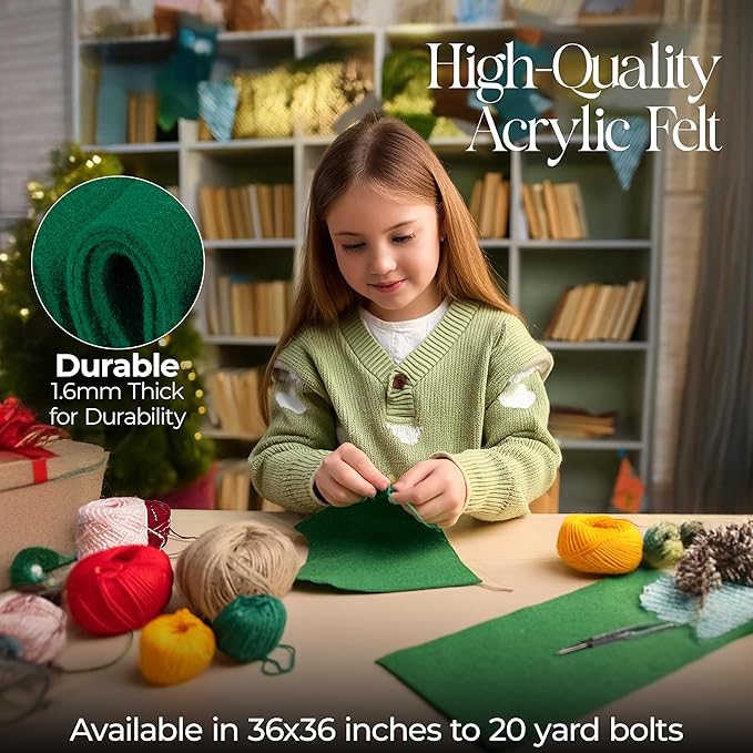 FabricLA Craft Felt Rolls 6 Pieces - 12&#x22; X 18&#x22; Inches Assorted Color Non-Woven Soft Felt Material - Acrylic Felt Roll for DIY Craftwork, Sewing and Patchwork - Color Visions