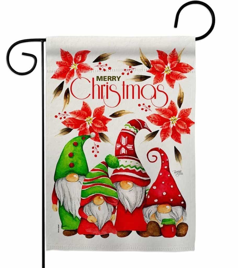 Christmas Gnome Family Garden Flag 2 Sided