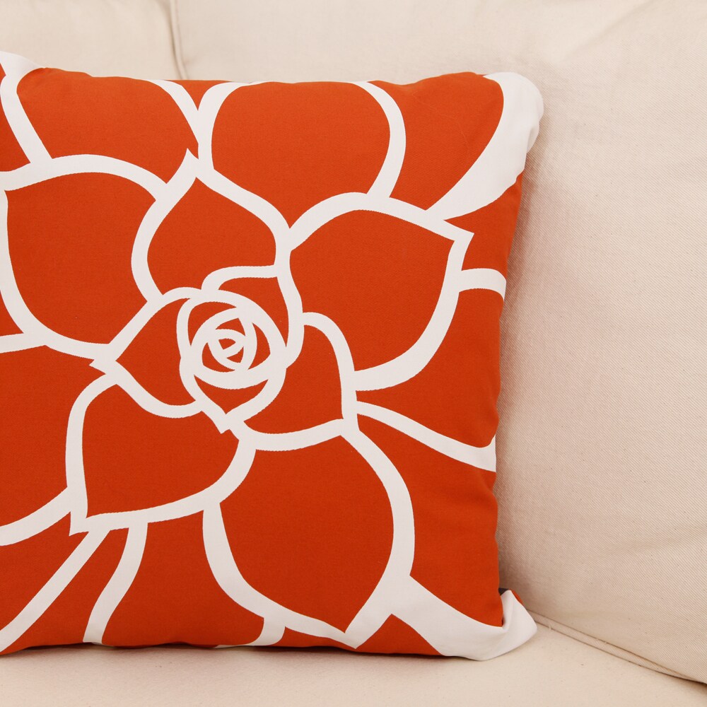 Orange Pillow, Orange and Grey Pillow Cover, Organic Throw Pillows, Tropical Pillow Covers, Asian Pillow Covers, Orange Decorative Pillows product 2