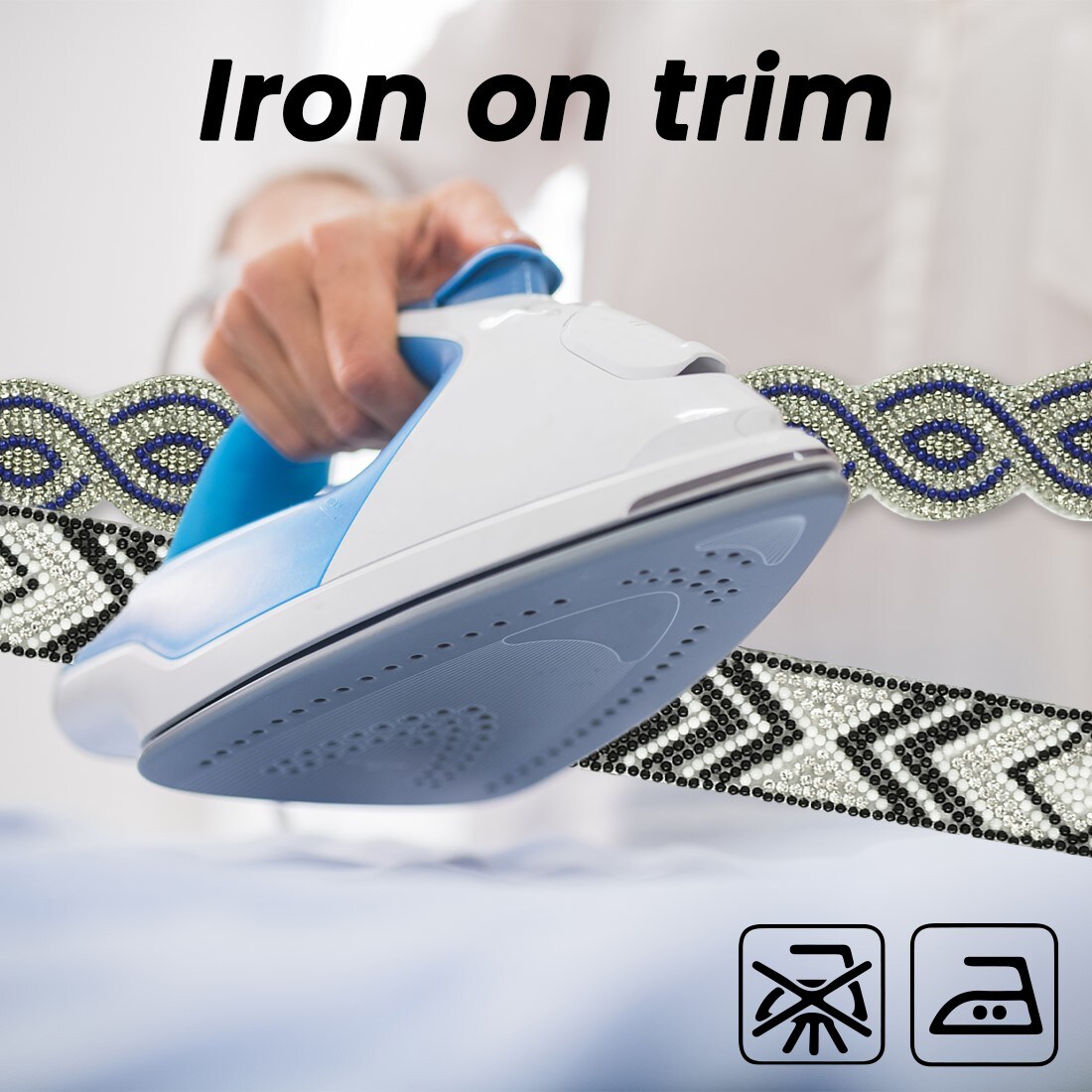Victoria 20mm Iron-on Rhinestone Trim