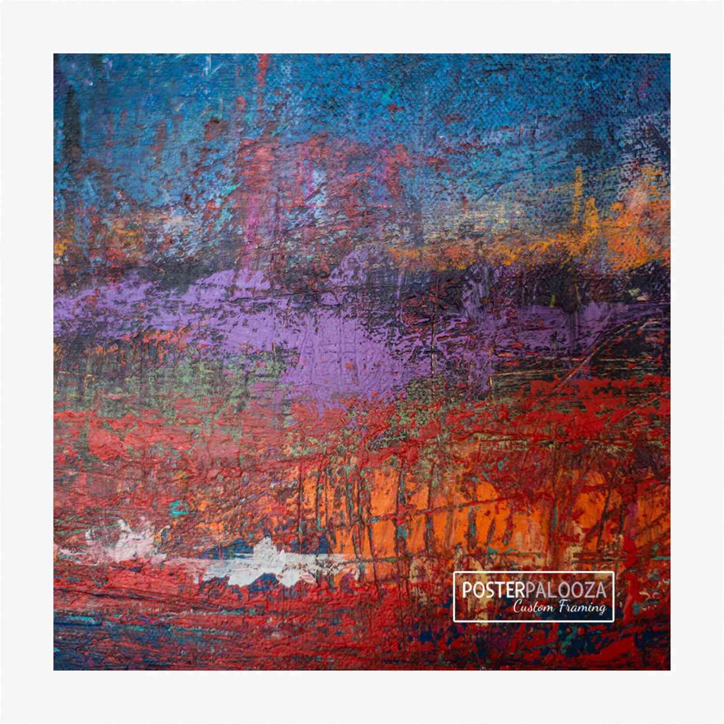 Square Slim Profile White Picture Frame - UV Acrylic, Foam Board Backing, Hanging Hardware