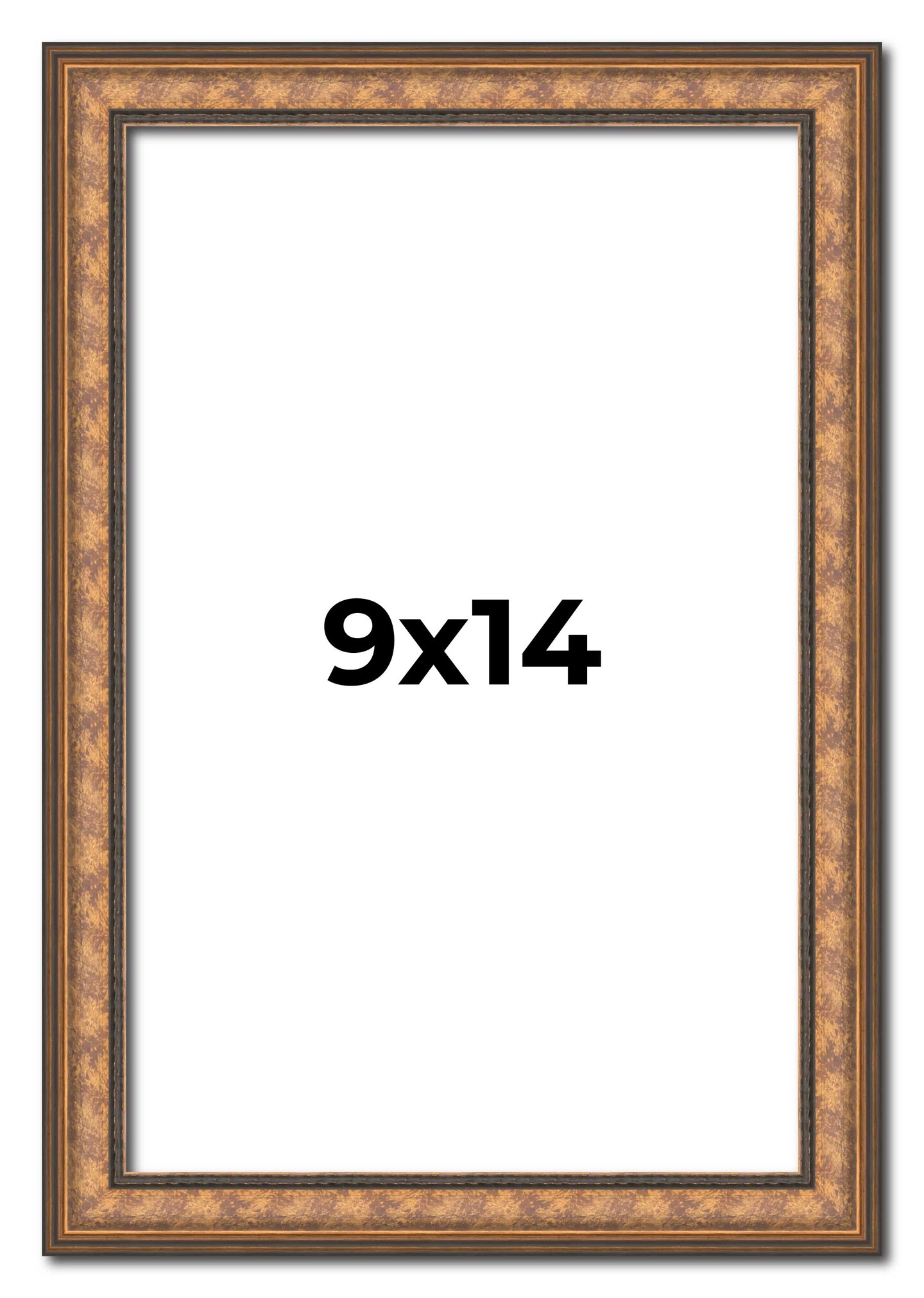 Photo Size Slim Profile Gold Picture Frame - UV Acrylic, Foam Board Backing, Hanging Hardware