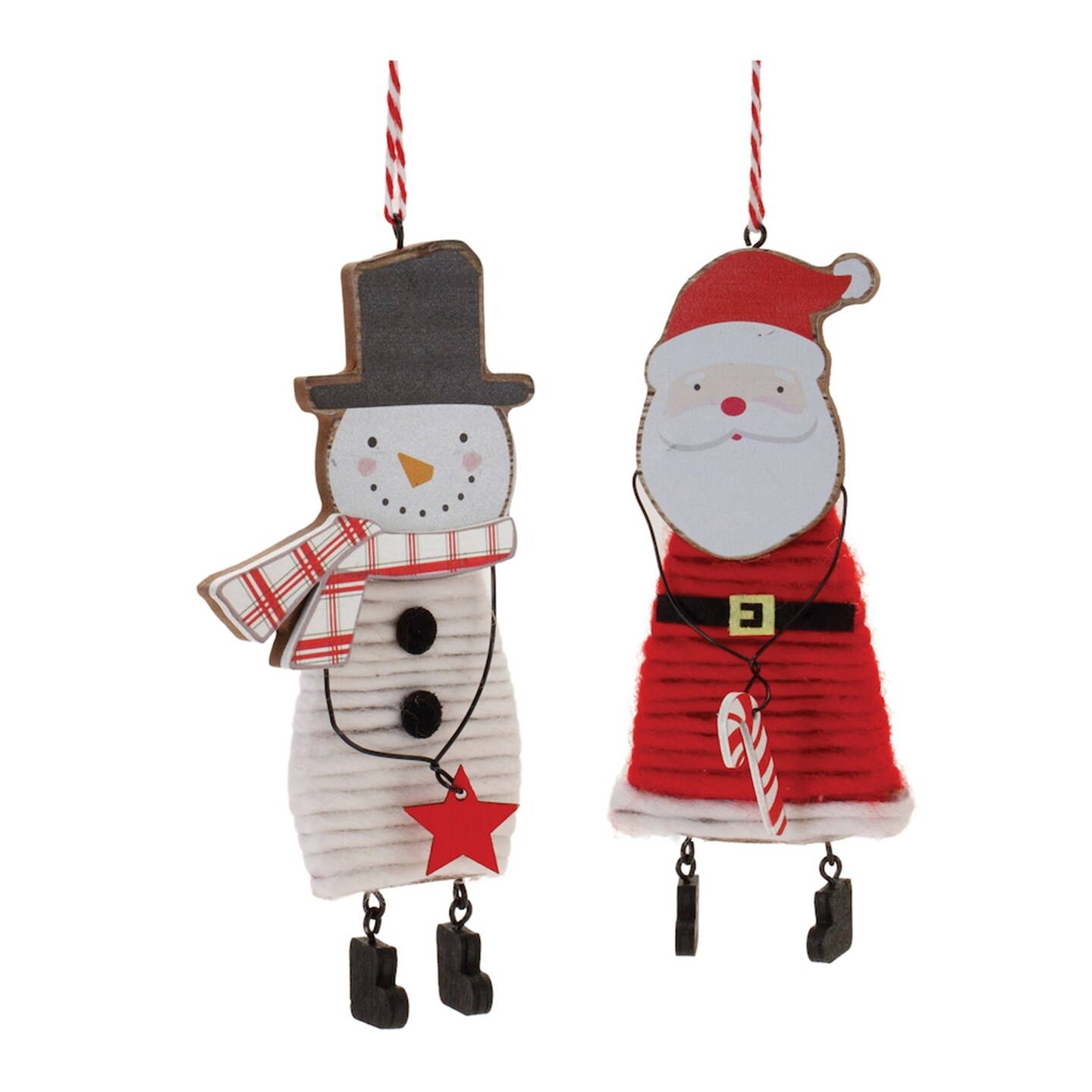 Melrose Snowman and Santa Christmas Ornaments - 6.5&#x22; - 12ct